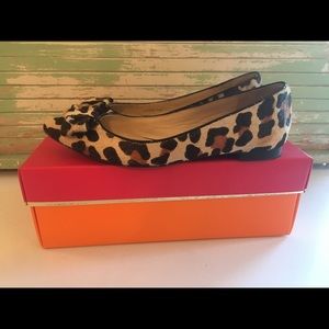 Kate Spade Elise leopard hair calf flats 7.5